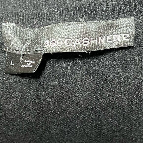 360 Cashmere Luxurious Tan Black Color Block Assymetrical Sweater Dress Sz L - Picture 5 of 6